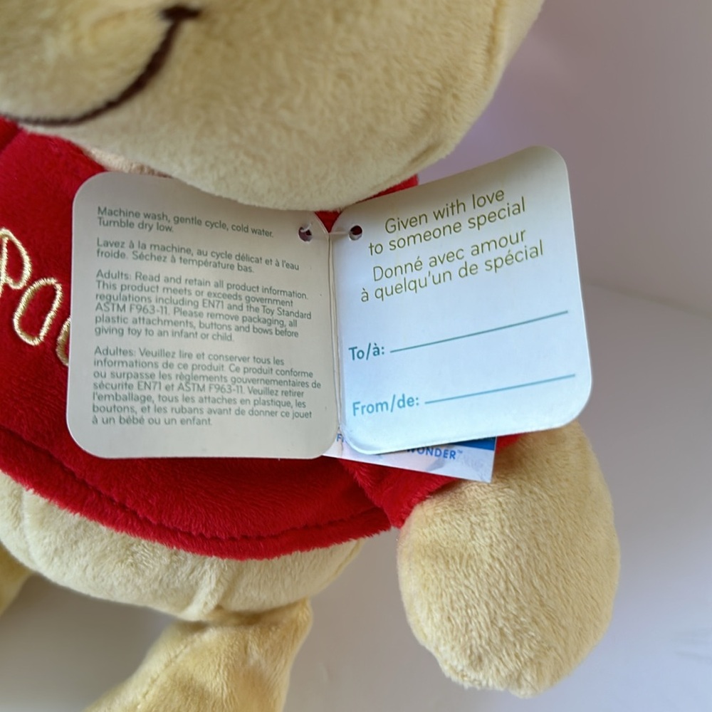 NWT Disney Baby Collectible Winnie the Pooh Plush Toy Rattle 13” Crinkle Ears - Picture 6 of 6